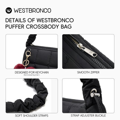 [New In]Westbronco Puffy Crossbody Bag for Women Valentine'S Day Gift Idea with Drawstrin Strap New Season Trendy Chic Fashion Purse Casual Cute Style Lightweight Everyday City Work Bag Gift for Girl