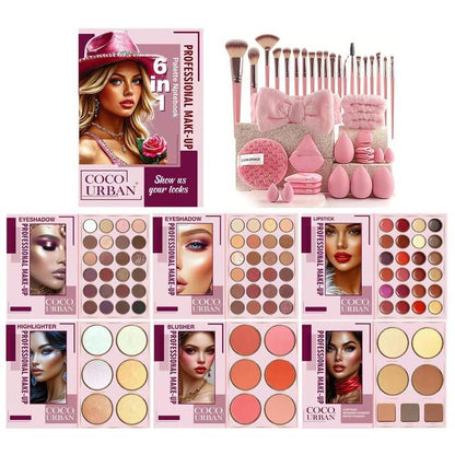 91Colors Professional Eyeshadow Palette - Diverse Shades, Smooth Texture, Elevate Your Eye Makeup Game for Any Occasion, Versatile Use, 6 in 1 Palette