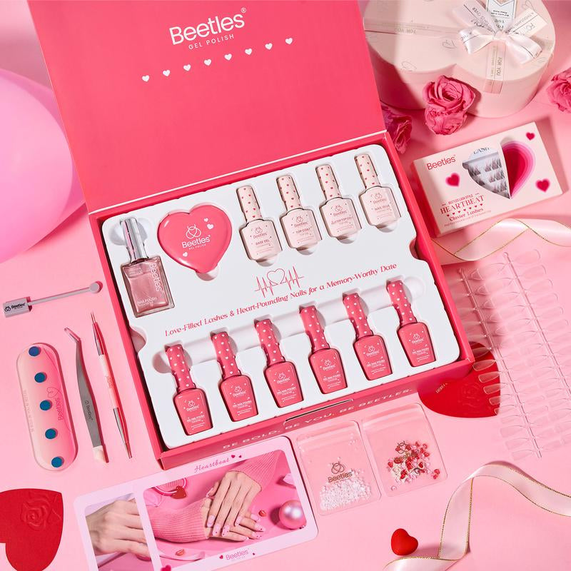 【Ideal Gift】Beetles HEARTBEAT Gel Nail Polish Nail Art DIY Manicure Kit, Best Gift Choice for Women and Girls Cutics