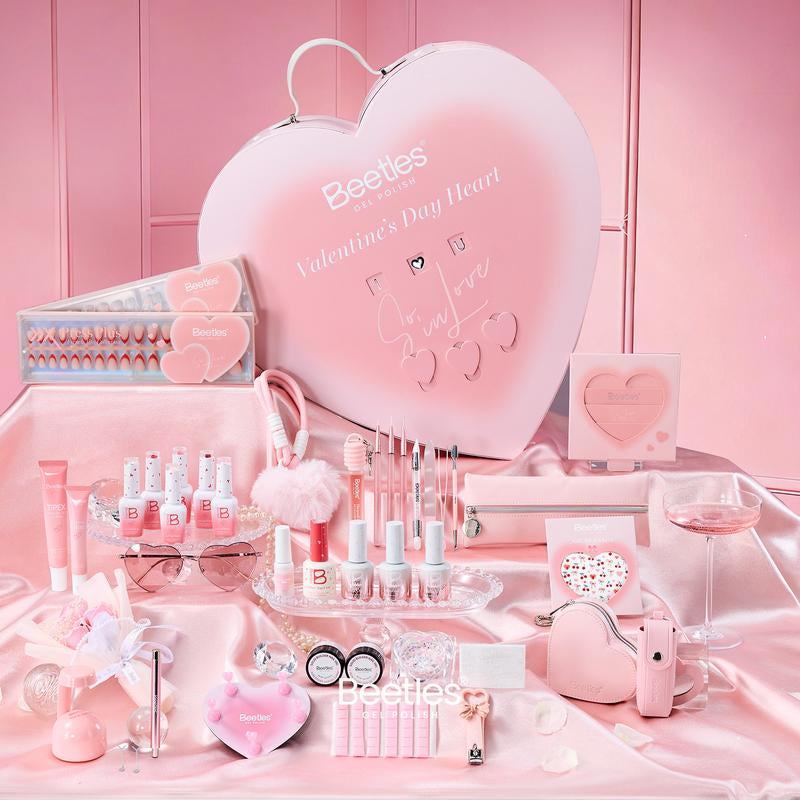 【Ideal Gift】Beetles HEARTBEAT Gel Nail Polish Nail Art DIY Manicure Kit, Best Gift Choice for Women and Girls Cutics