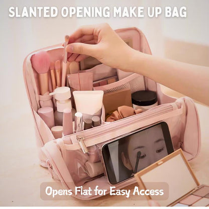 Bagvault Women'S Standing Travel Makeup Bag Bundle with Waterproof Toiletry Bag & 3 Dispensing Bags Portable Cosmetic Storage Set for Travelers #Tiktokshopblackfriday #Travelmusthave #Christmas Gift Ideal