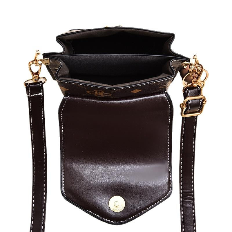 Stylish Crossbody Handbag, Simple Elegant Style, Letter Print, Single Shoulder Bag, Mobile Phone Bag with Adjustable Strap with Pendant