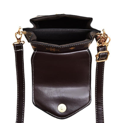 Stylish Crossbody Handbag, Simple Elegant Style, Letter Print, Single Shoulder Bag, Mobile Phone Bag with Adjustable Strap with Pendant