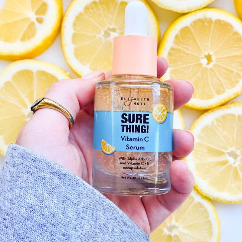Elizabeth Mott Sure Thing! Vitamin C Serum - Brightening, Hydrating, for Sensitive & Dry Skin, Alcohol-Free Skincare Calming Smooth Arbutin