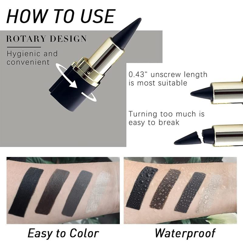 2Pcs Gel Eyeliner Pencil,Long-Lasting Quick-Drying Eye Black Crayon Matte Eyeliner Cream Waterproof Eyeliner,Cat Eye Makeupstencil,Smoky Eyeshadow Palette Goth Halloween Makeup Kit,Girl'S Favorite Christmas Makeup Gift.