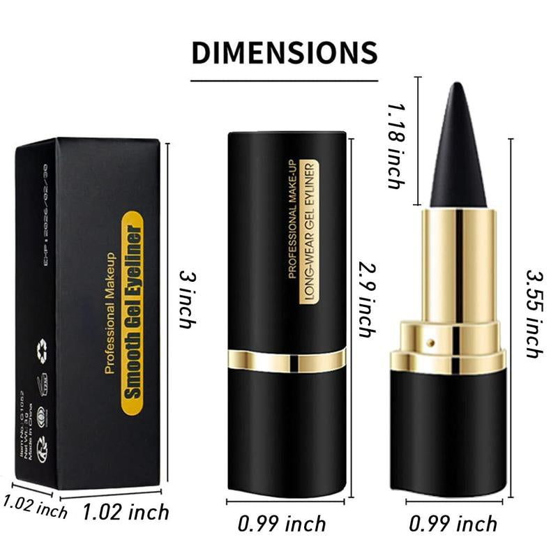 2Pcs Gel Eyeliner Pencil,Long-Lasting Quick-Drying Eye Black Crayon Matte Eyeliner Cream Waterproof Eyeliner,Cat Eye Makeupstencil,Smoky Eyeshadow Palette Goth Halloween Makeup Kit,Girl'S Favorite Christmas Makeup Gift.