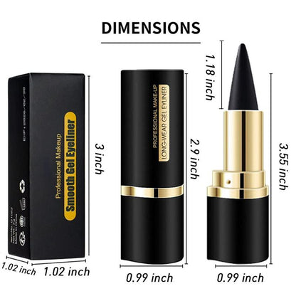 2Pcs Gel Eyeliner Pencil,Long-Lasting Quick-Drying Eye Black Crayon Matte Eyeliner Cream Waterproof Eyeliner,Cat Eye Makeupstencil,Smoky Eyeshadow Palette Goth Halloween Makeup Kit,Girl'S Favorite Christmas Makeup Gift.