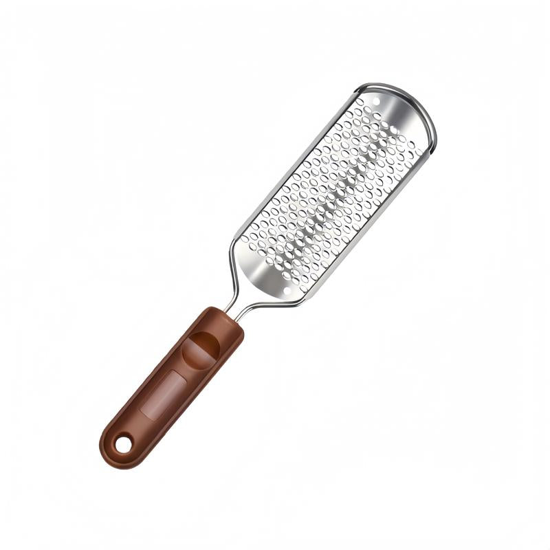 LMMAKE Professional Foot Files Colossal Stainless Steel Detachable Foot Scrubber with Brown Handle Pedicure Tools Washable & Reusable Non-Slip Grip for Safety Versatile Easy to Clean Cream Daily Keratin Nail Care Manicure Black