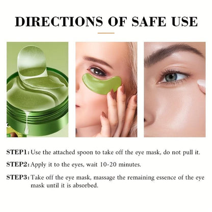 Rozino Avocado & Hyaluronic Acid Eyemask-80G Water-Soluble Gel Film Fordark Circles &Puffiness Multi-Use Faciamaskfast Dissolving Cocoa Butterenrichedl Firming & Hydrating