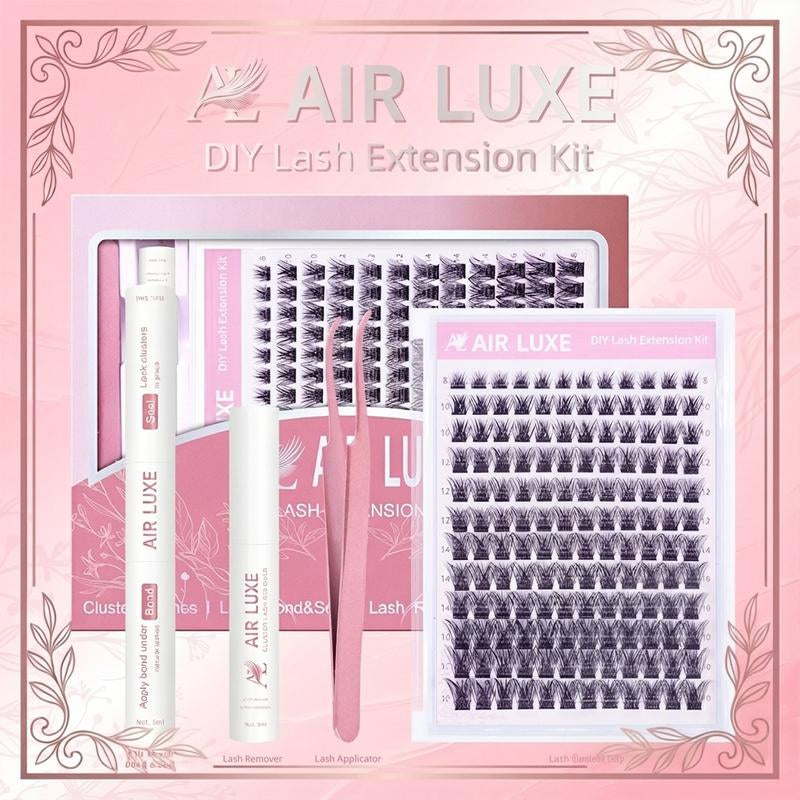 AIR LUXE DIY Lash Clusters Kit 144 Pcs Ultra Dense Volume Extensions Waterproof Long Wear Flawless Salon Result for Beginners Beginner Friendly Ultra Thin Invisible Band