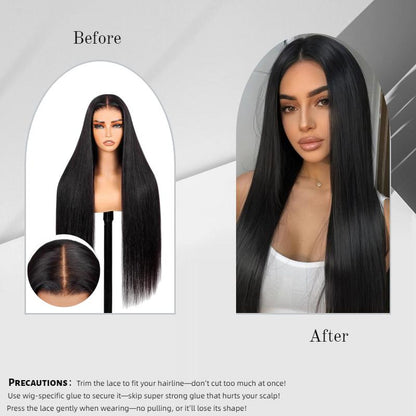 European and American Fashion Long Straight Hair Wigs African Hot Selling Lace Front 13*4 Full Head Wig