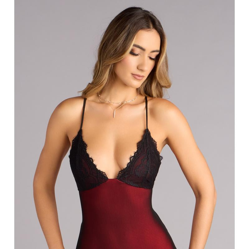 All Eyes Lace Trim Mermaid Maxi Dress