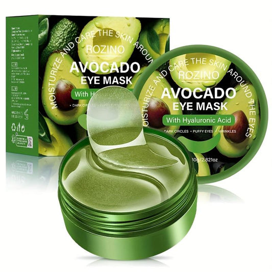 Rozino Avocado & Hyaluronic Acid Eyemask-80G Water-Soluble Gel Film Fordark Circles &Puffiness Multi-Use Faciamaskfast Dissolving Cocoa Butterenrichedl Firming & Hydrating