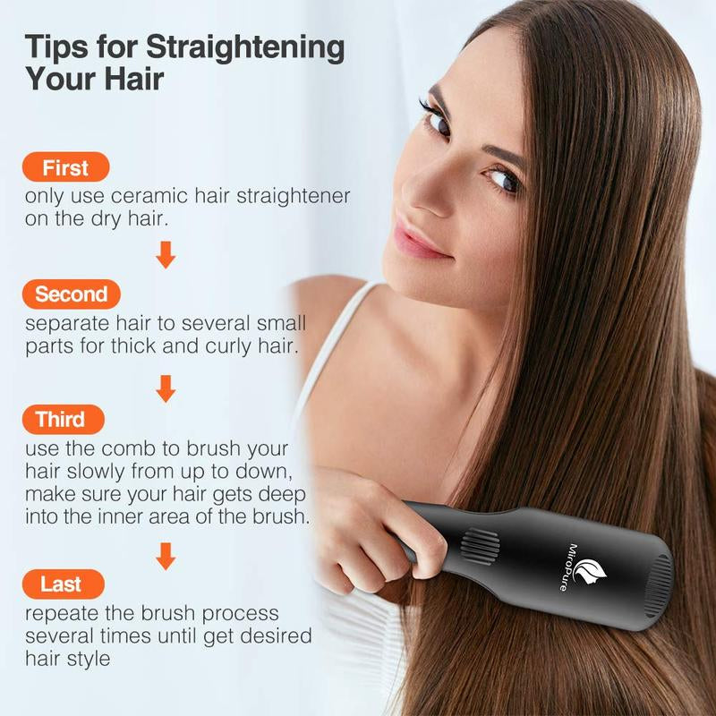 Miropure Enhanced Hair Straightener Brush with Anti-Scald Hairbrush Smooth Comfort