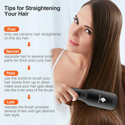 Miropure Enhanced Hair Straightener Brush with Anti-Scald Hairbrush Smooth Comfort