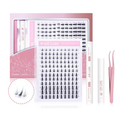 AIR LUXE DIY Lash Clusters Kit 144 Pcs Ultra Dense Volume Extensions Waterproof Long Wear Flawless Salon Result for Beginners Beginner Friendly Ultra Thin Invisible Band