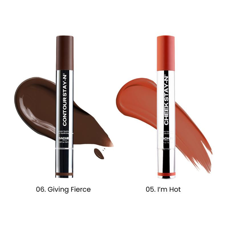 Sculpt & Blush DUO: Contour & Cheek STAY-N DUO, All-Day Wear, Buildable Pigment, Precise Applicator