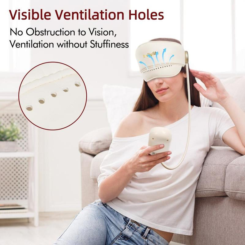 Head Massager with Heated Eye Mask, Adjustable Velcro Design for Muscle Relaxation, Migraine Relief Portable 360° Deep Massage Tool Perfect Gift for Any Occasion