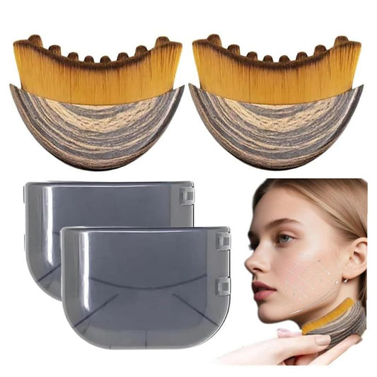 (Buy One, Get One Free)Lymphatic Contour Face Brush for Jawline & Chin Sculpting – Dry Brushing Massager for Lymphatic Drainage & Facial Fatigue Relief, Ergonomically Designed to Fit the Skin Precisely Beauty Roller Daily Guasha Massage Smooth