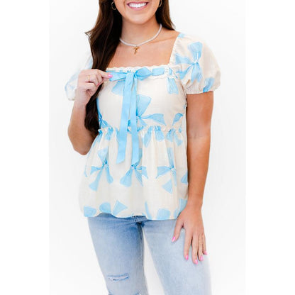 Lucy Lush Peplum Bow Blouse