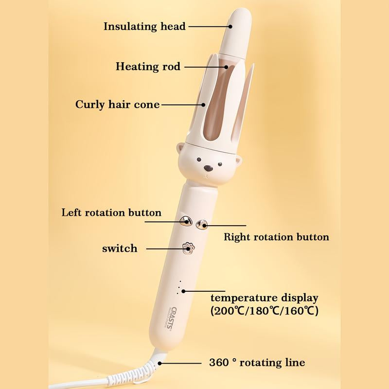 28Mm Automatic Curling Wand - Large Wave, Miniature, Cute Spiral Electric Curling Iron with USB Charging, 110-240V, 33W, Perfect for Students and Lazy Hair Stylists, Hair Styling Tool | Modern Curling Iron | Compact Curling Iron