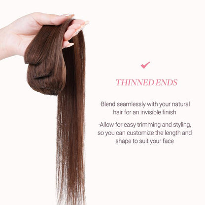 GOO GOO Scalp Hair Fill-Ins Clip-In Short Hair Extensions Real Human Hair, Thinning Hair Fill-Ins Natural Look Volumizer for Women