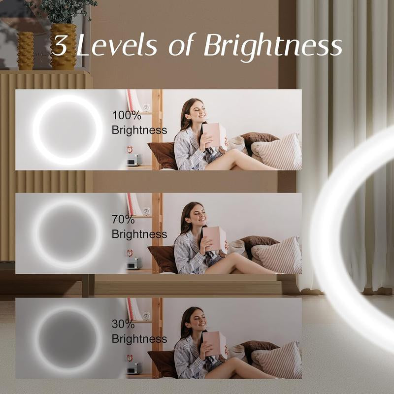 CENPIN Portable Foldable Makeup Mirror, 1 Count Glam Travel Makeup Mirror with LED Light, Compact Cosmetic Mirror for Women, Pocket Size Makeup Tools, Travel Hand Mirror