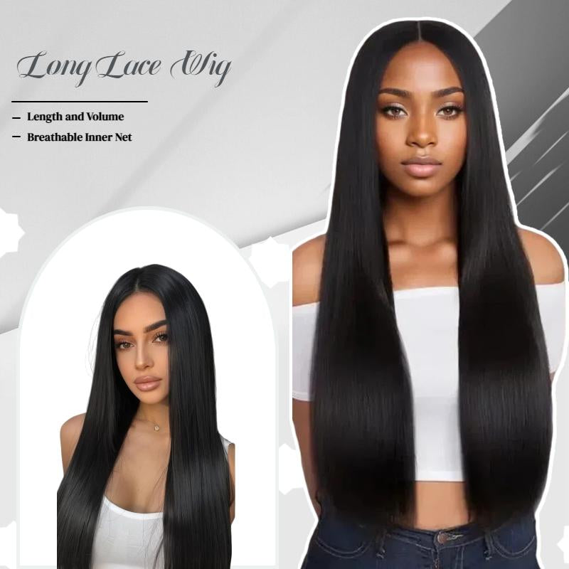 European and American Fashion Long Straight Hair Wigs African Hot Selling Lace Front 13*4 Full Head Wig