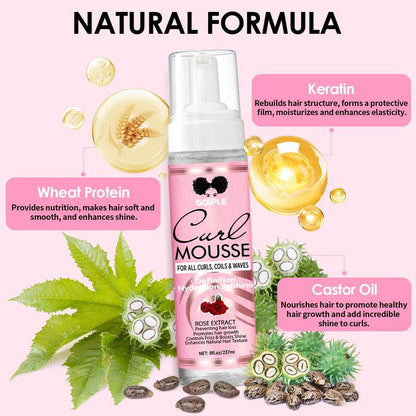 12 Counts Curl Mousse Kit Definition Curl Control Mousse Curl Enhancing Styling Hair Mousse for Curly Coils & Wavy Hair Hydrating Haircare