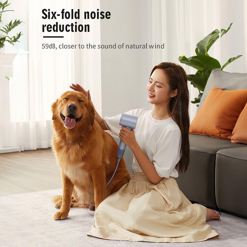 FOCHIER F High-Speed Ionic Hair Dryer, 200 Million Negative Ions, 110,000 RPM Brushless Motor, 1400W Fast Blow Dryer, Low Noise, Magnetic Nozzles