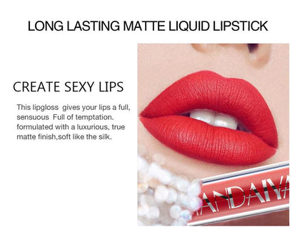 6Pcs Nude Matte Liquid Lipstick Set, Waterproof Long Lasting Non-Stick Cup Nude Lipstick 24 Hour Not Fade Matte Lipstick Professional Lip Gloss Makeup Christmas Gifts for Women (Set A)