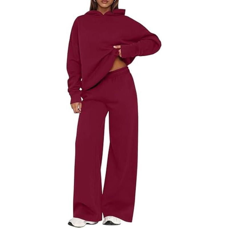 Prettygarden Womens Sweatsuits 2 Piece Set Casual Winter Long Sleeve Hoodie Loose Wide Leg Sweatpants Fall Tracksuit