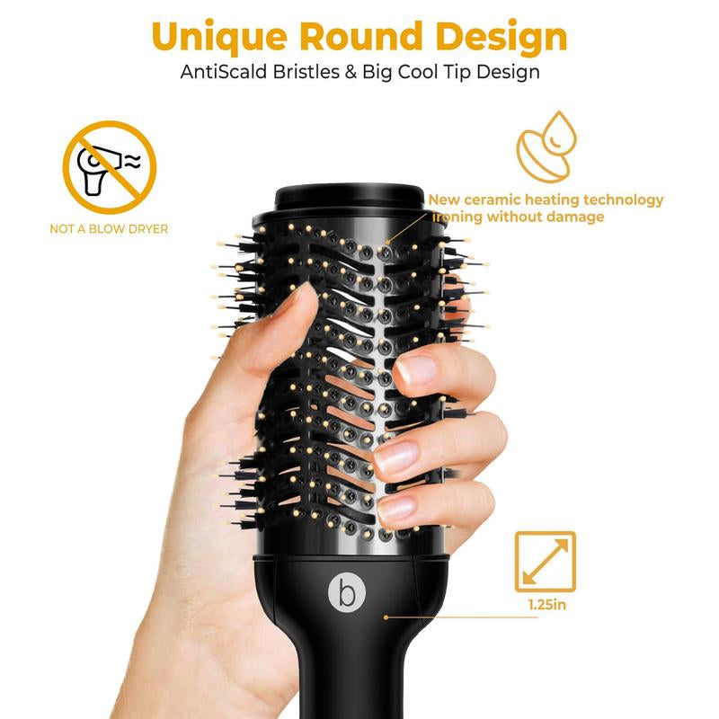 3 in 1 Hot Air Comb Electric Black Hair Dryer Brush Hot Air Comb Straight Hair Comb Comfort
