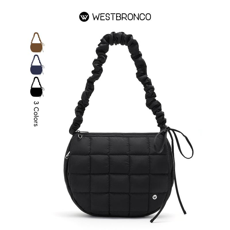 [New In]Westbronco Puffy Crossbody Bag for Women Valentine'S Day Gift Idea with Drawstrin Strap New Season Trendy Chic Fashion Purse Casual Cute Style Lightweight Everyday City Work Bag Gift for Girl