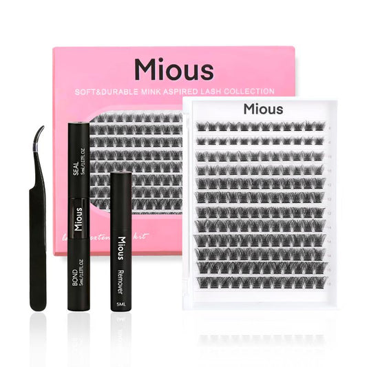 Mious Z-11 with DIY Eyelashes Extension Kit Bond and Seal Eyelash Glue and Lash Remover Beginner Friendly Individual Lashes Waterproof and Long Lasting Makeup for Girl Lash Clusters Kit Waterproof Lash Clusters Cosmetic Lashes Clusters