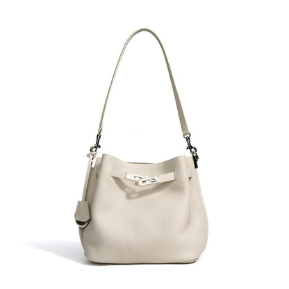 SADI Bag 2026 New Large Capacity Genuine Leather Bucket Bag Women Commuter Shoulder Crossbody Bag 30CM
