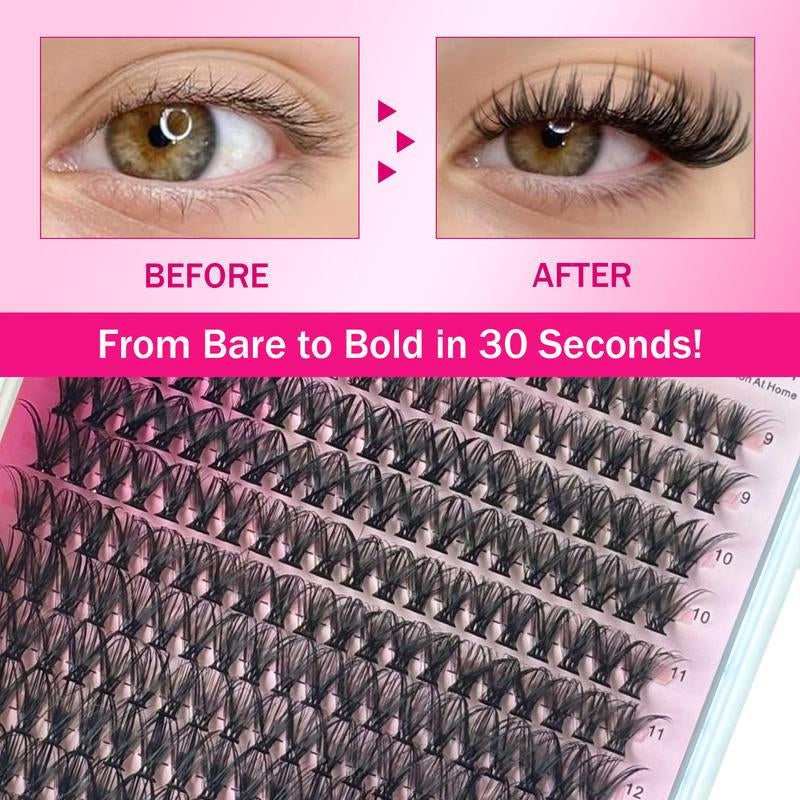SOSIAYCICI Eyelash Lash Clusters Kit 40D Volume Lash Clusters 320Pcs Eyelash Clusters Waterproof DIY Lash Extension Kit with Lash Bond and Seal Lash Remover Applicator HOLIDAYHAUL Tiktok(9-16Mix)