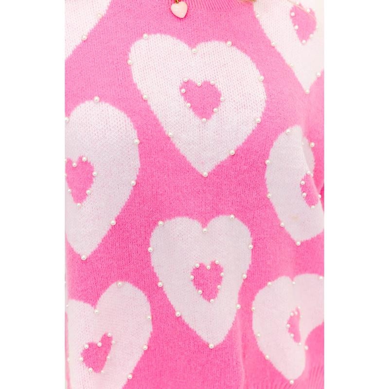Be Mine Pearl Heart Sweater