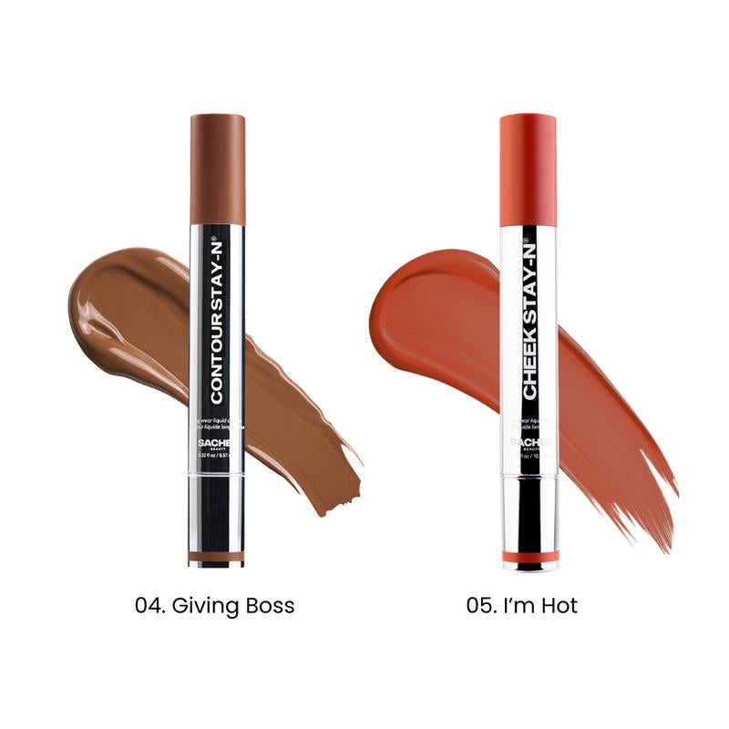 Sculpt & Blush DUO: Contour & Cheek STAY-N DUO, All-Day Wear, Buildable Pigment, Precise Applicator