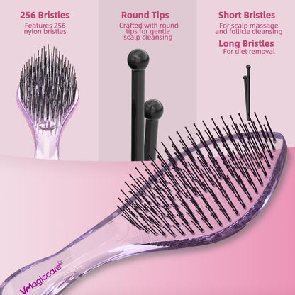 Christmas Must-Have-Vmagic Detangling Brush High-Quality Scalp Comb for Women Girls Men & Boys Use in Wet and Dry Hair Dual-Level Teeth for Effortless Detangling Long Lasting