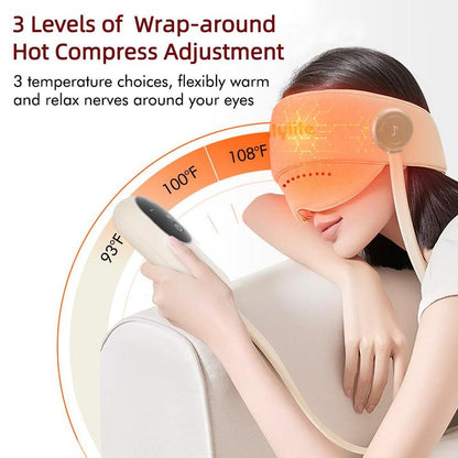 Head Massager with Heated Eye Mask, Adjustable Velcro Design for Muscle Relaxation, Migraine Relief Portable 360° Deep Massage Tool Perfect Gift for Any Occasion
