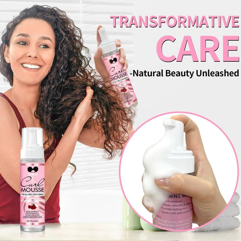 12 Counts Curl Mousse Kit Definition Curl Control Mousse Curl Enhancing Styling Hair Mousse for Curly Coils & Wavy Hair Hydrating Haircare
