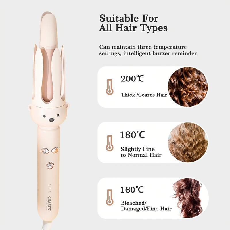 28Mm Automatic Curling Wand - Large Wave, Miniature, Cute Spiral Electric Curling Iron with USB Charging, 110-240V, 33W, Perfect for Students and Lazy Hair Stylists, Hair Styling Tool | Modern Curling Iron | Compact Curling Iron