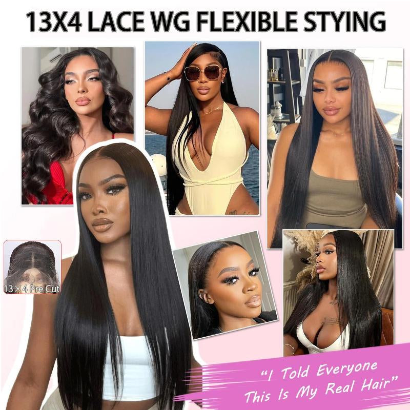 European and American Fashion Long Straight Hair Wigs African Hot Selling Lace Front 13*4 Full Head Wig