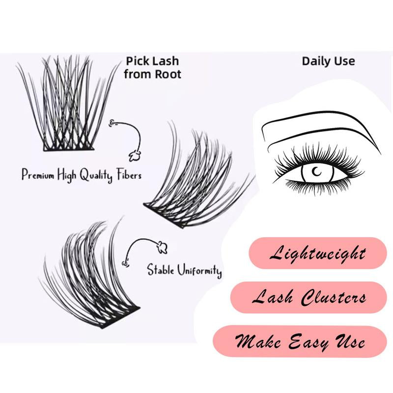 Mious Z-11 with DIY Eyelashes Extension Kit Bond and Seal Eyelash Glue and Lash Remover Beginner Friendly Individual Lashes Waterproof and Long Lasting Makeup for Girl Lash Clusters Kit Waterproof Lash Clusters Cosmetic Lashes Clusters