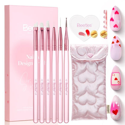 【Ideal Gift】Beetles HEARTBEAT Gel Nail Polish Nail Art DIY Manicure Kit, Best Gift Choice for Women and Girls Cutics