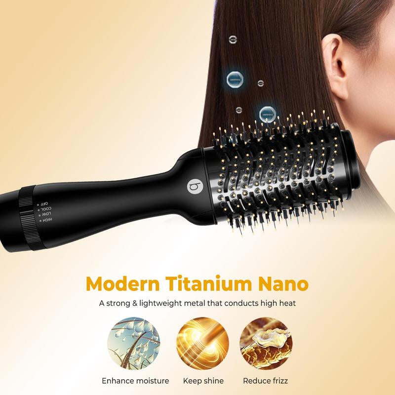 3 in 1 Hot Air Comb Electric Black Hair Dryer Brush Hot Air Comb Straight Hair Comb Comfort