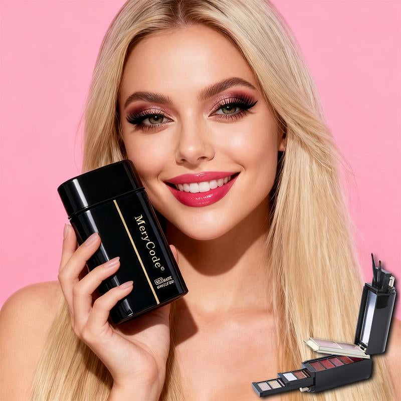 Merycode All-In-One Makeup Set Kit - Compact Travel Beauty Box with 10 Eyeshadows 5 Lipsticks 2 Blushes Eyeliner Brow Pencil Mascara & Brushes Waterproof Berry Daily Cosmetic Flawless
