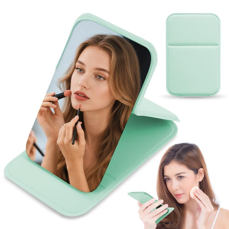 CENPIN Portable Foldable Makeup Mirror, 1 Count Glam Travel Makeup Mirror with LED Light, Compact Cosmetic Mirror for Women, Pocket Size Makeup Tools, Travel Hand Mirror