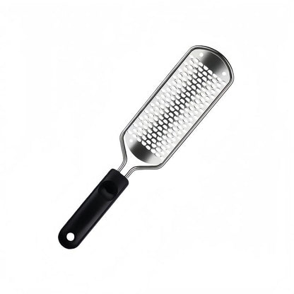 LMMAKE Professional Foot Files Colossal Stainless Steel Detachable Foot Scrubber with Brown Handle Pedicure Tools Washable & Reusable Non-Slip Grip for Safety Versatile Easy to Clean Cream Daily Keratin Nail Care Manicure Black